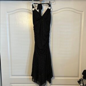 Elegant Black Halter Dress